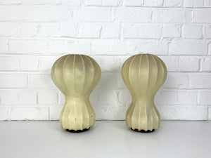 Pair small cocoon Gatto Table Lamps Achille & Pier Castiglioni Flos Italy 1960