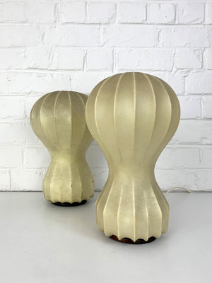 Pair small cocoon Gatto Table Lamps Achille & Pier Castiglioni Flos Italy 1960