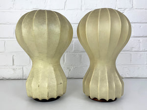 Pair small cocoon Gatto Table Lamps Achille & Pier Castiglioni Flos Italy 1960
