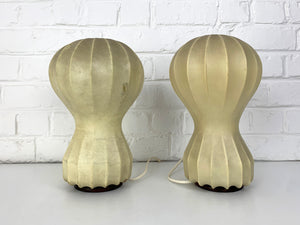 Pair small cocoon Gatto Table Lamps Achille & Pier Castiglioni Flos Italy 1960