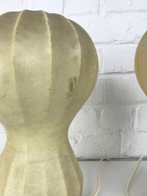 Pair small cocoon Gatto Table Lamps Achille & Pier Castiglioni Flos Italy 1960