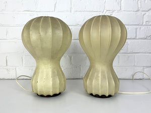Pair small cocoon Gatto Table Lamps Achille & Pier Castiglioni Flos Italy 1960