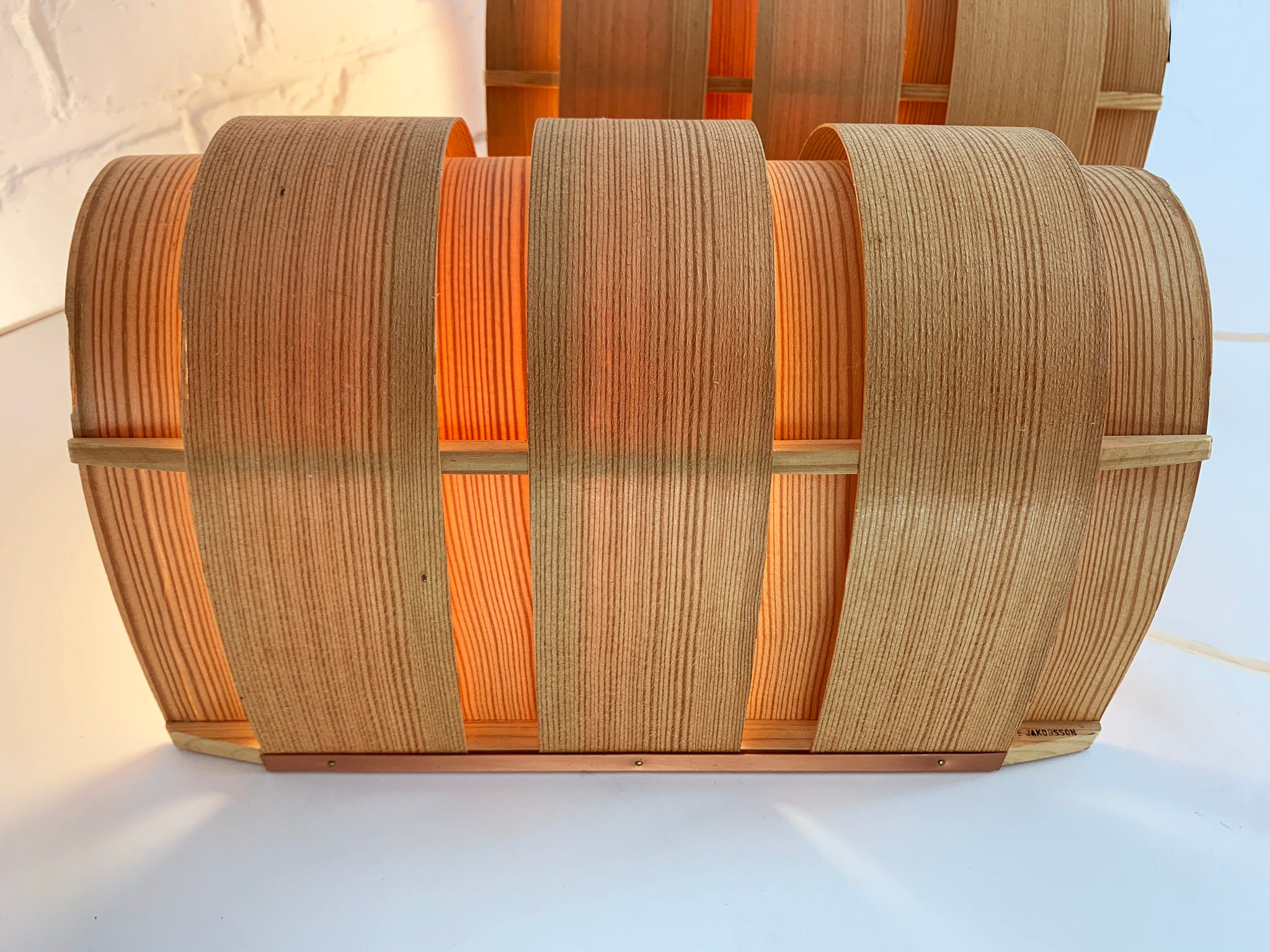 Pair V-155 Wall Lamps in Pinewood by Hans-Agne Jakobsson for AB Markaryd, 1960s