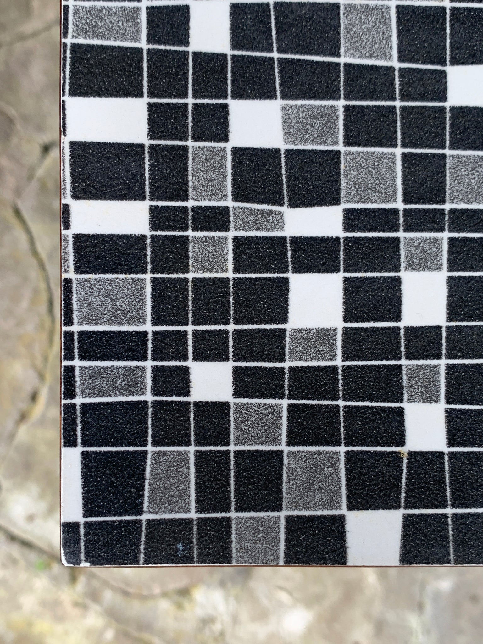 Mid-Century Coffee Table in Teak with graphic pattern, Germany, 1950-60s