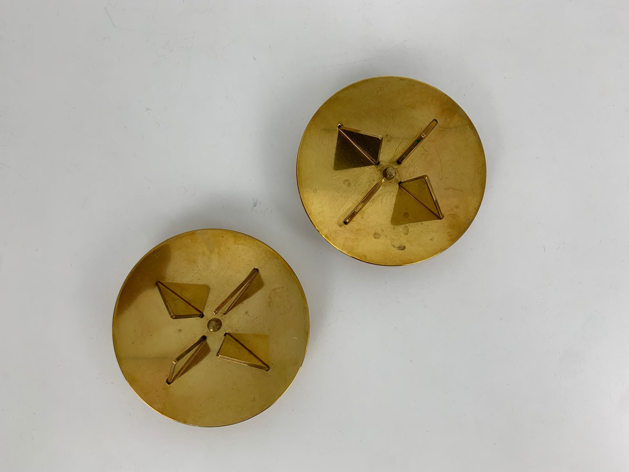 Pair Brass Candleholders Nr.20 by Pierre Forsell for Skultuna Sweden 1960s