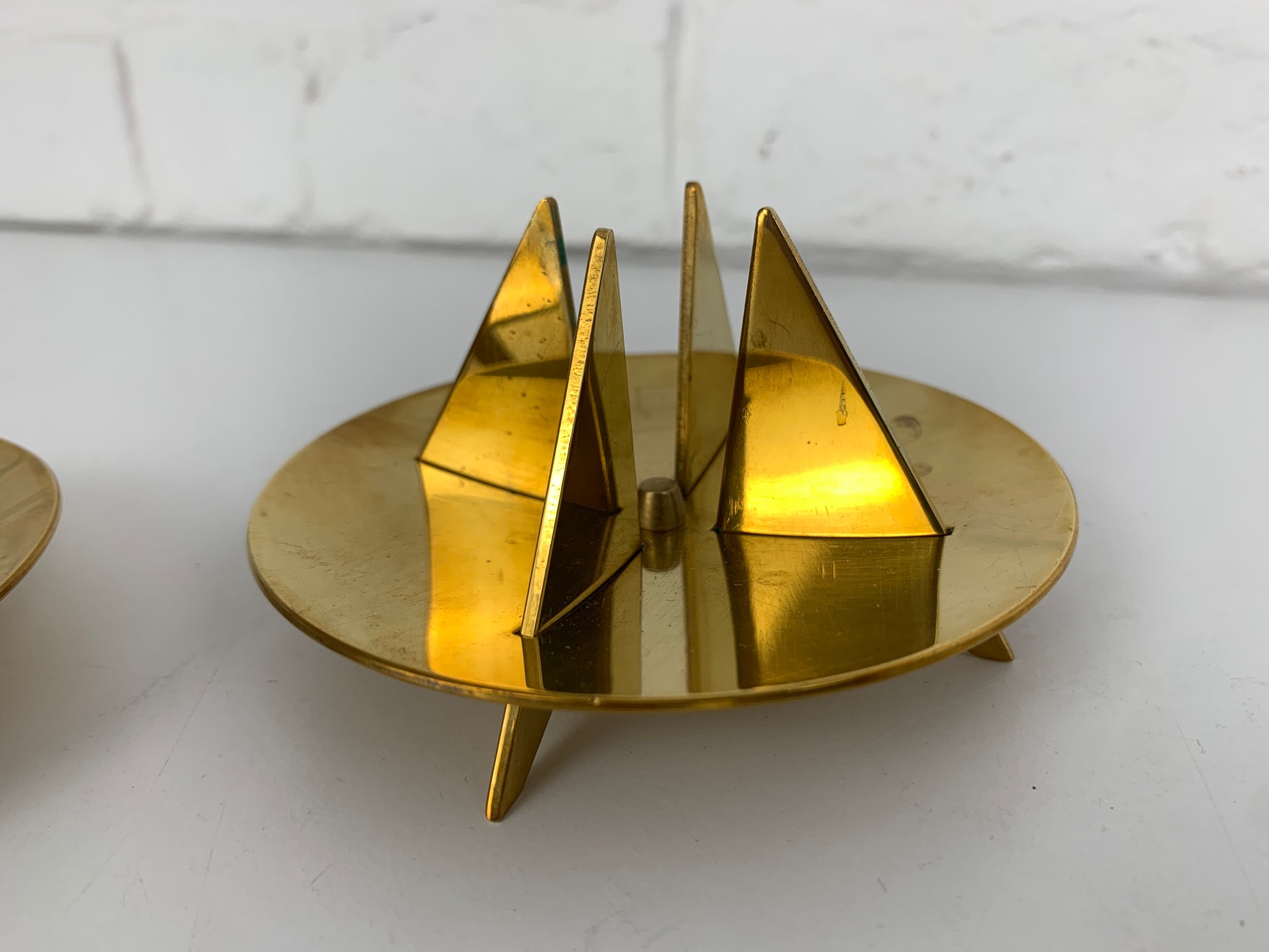 Pair Brass Candleholders Nr.20 by Pierre Forsell for Skultuna Sweden 1960s