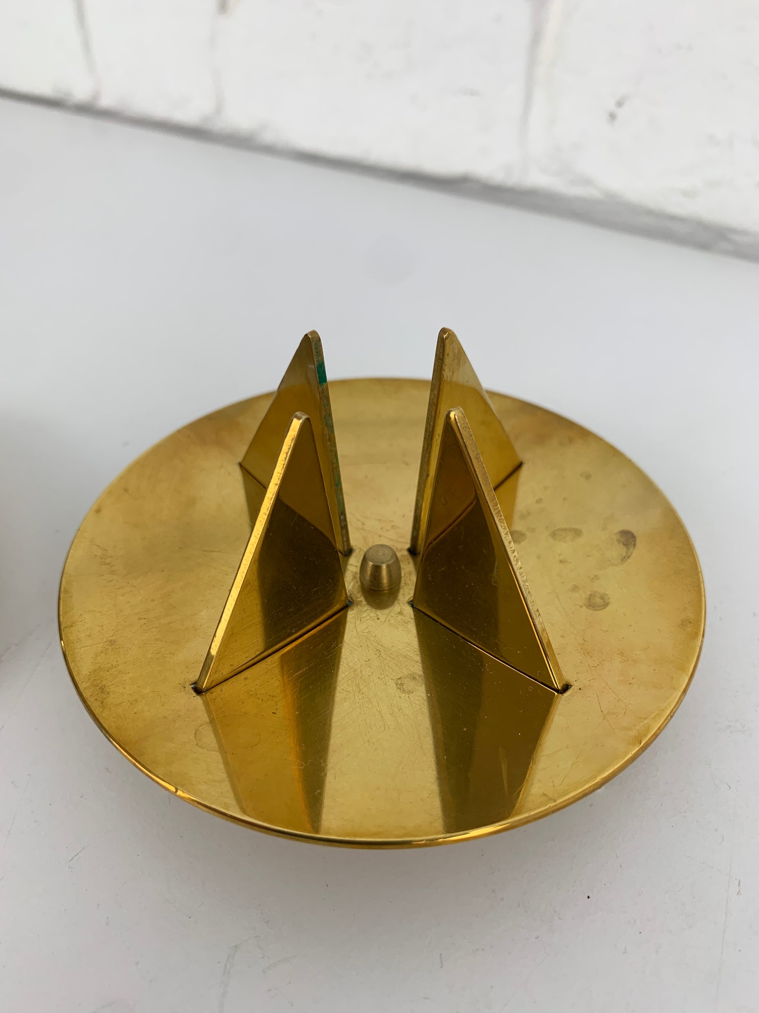 Pair Brass Candleholders Nr.20 by Pierre Forsell for Skultuna Sweden 1960s