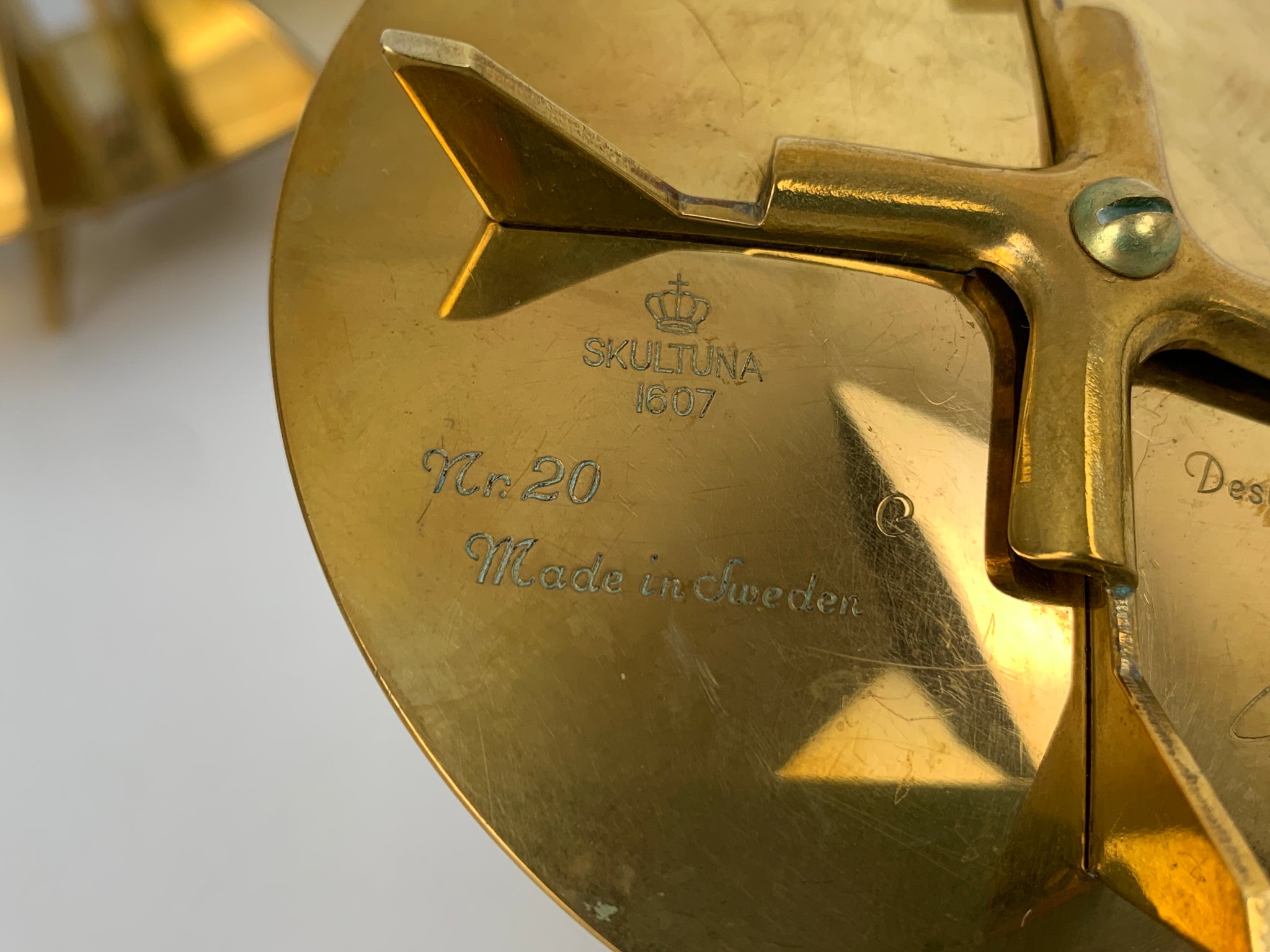 Pair Brass Candleholders Nr.20 by Pierre Forsell for Skultuna Sweden 1960s