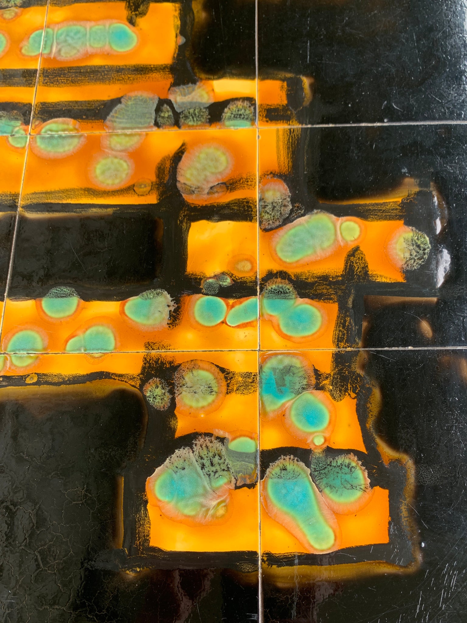 Modernist Coffee Table with ceramic tiles, C. de Savigny, France, 1960s