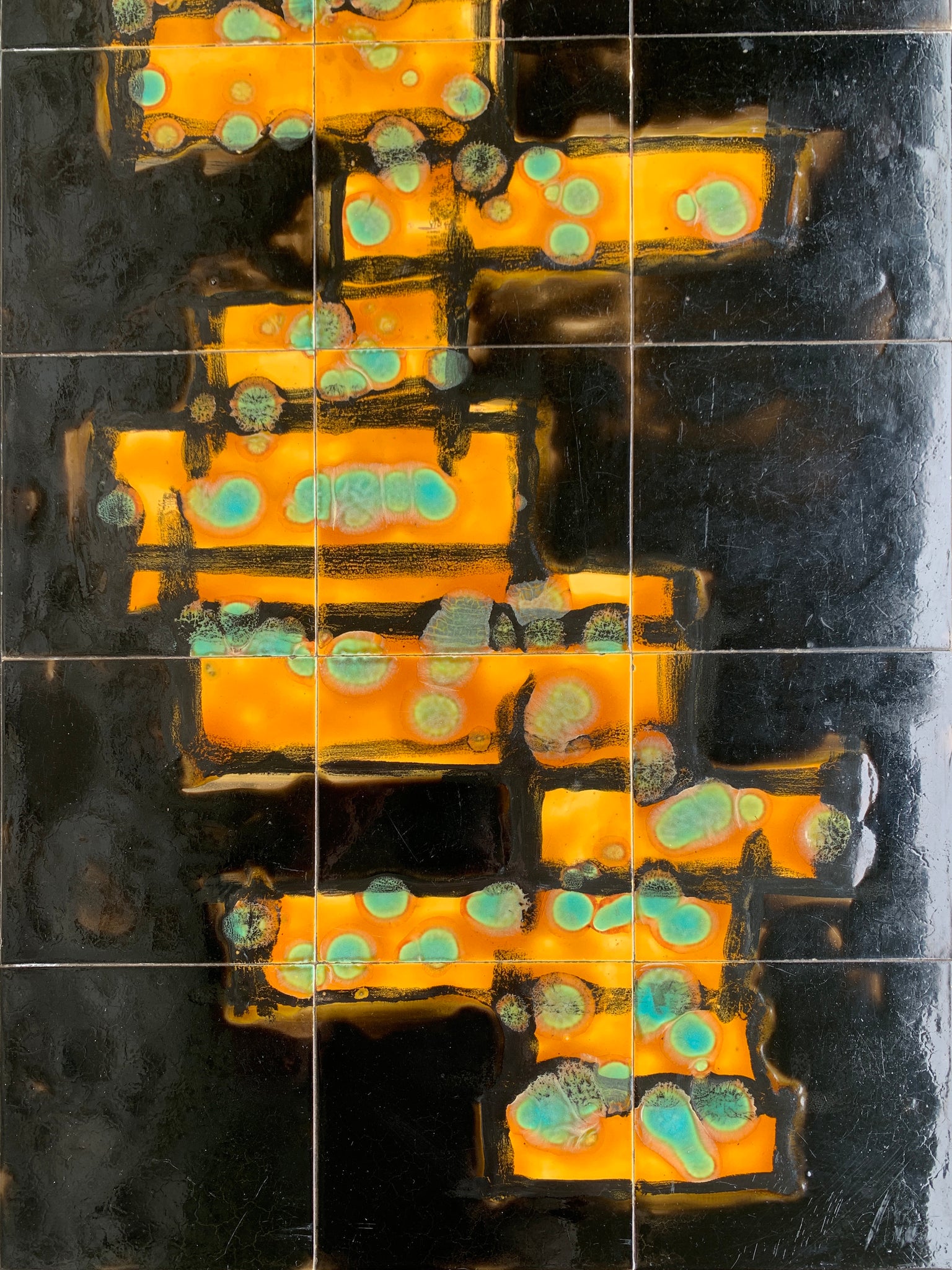 Modernist Coffee Table with ceramic tiles, C. de Savigny, France, 1960s