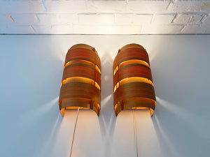 Pair V-155 Wall Lamps in Pinewood, Hans-Agne Jakobsson for AB Markaryd, 1960s