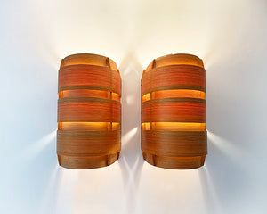 Pair V-155 Wall Lamps in Pinewood, Hans-Agne Jakobsson for AB Markaryd, 1960s