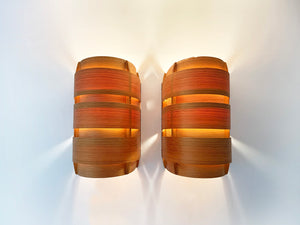 Pair V-155 Wall Lamps in Pinewood, Hans-Agne Jakobsson for AB Markaryd, 1960s