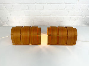 Pair V-155 Wall Lamps in Pinewood, Hans-Agne Jakobsson for AB Markaryd, 1960s