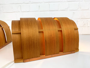 Pair V-155 Wall Lamps in Pinewood, Hans-Agne Jakobsson for AB Markaryd, 1960s