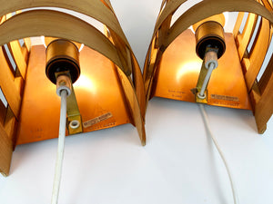 Pair V-155 Wall Lamps in Pinewood, Hans-Agne Jakobsson for AB Markaryd, 1960s