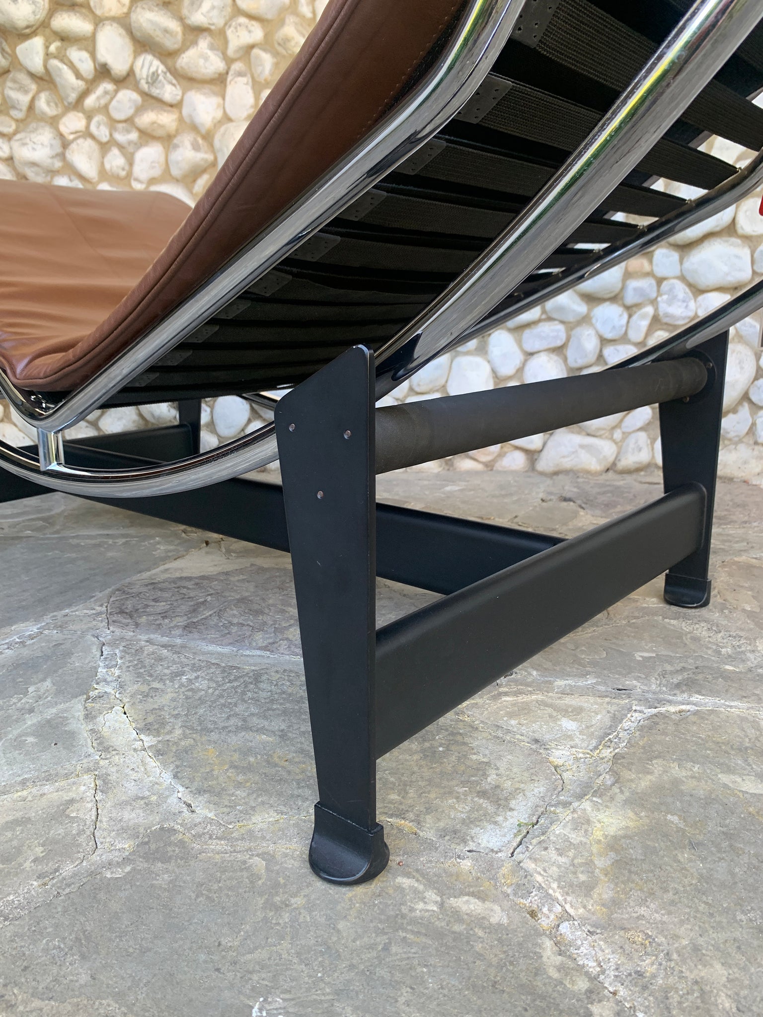 LC4 brown leather by Le Corbusier, Jeanneret & Perriand, Cassina, 1980s