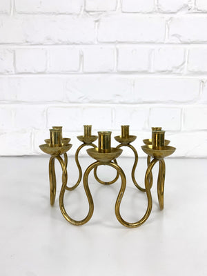 Swedish Modern Brass Candelabra by Lars Holmström for Svenskt Tenn, Sweden, 1950
