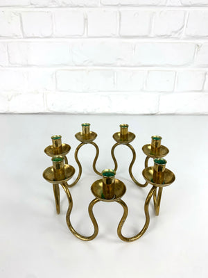 Swedish Modern Brass Candelabra by Lars Holmström for Svenskt Tenn, Sweden, 1950