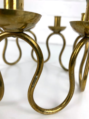 Swedish Modern Brass Candelabra by Lars Holmström for Svenskt Tenn, Sweden, 1950