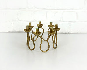Swedish Modern Brass Candelabra by Lars Holmström for Svenskt Tenn, Sweden, 1950