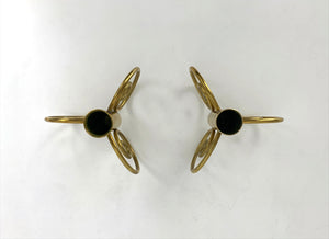 Pair of Swedish Modern Brass candle-sticks by Lars Holmström for Svenskt Tenn, Sweden, 1950