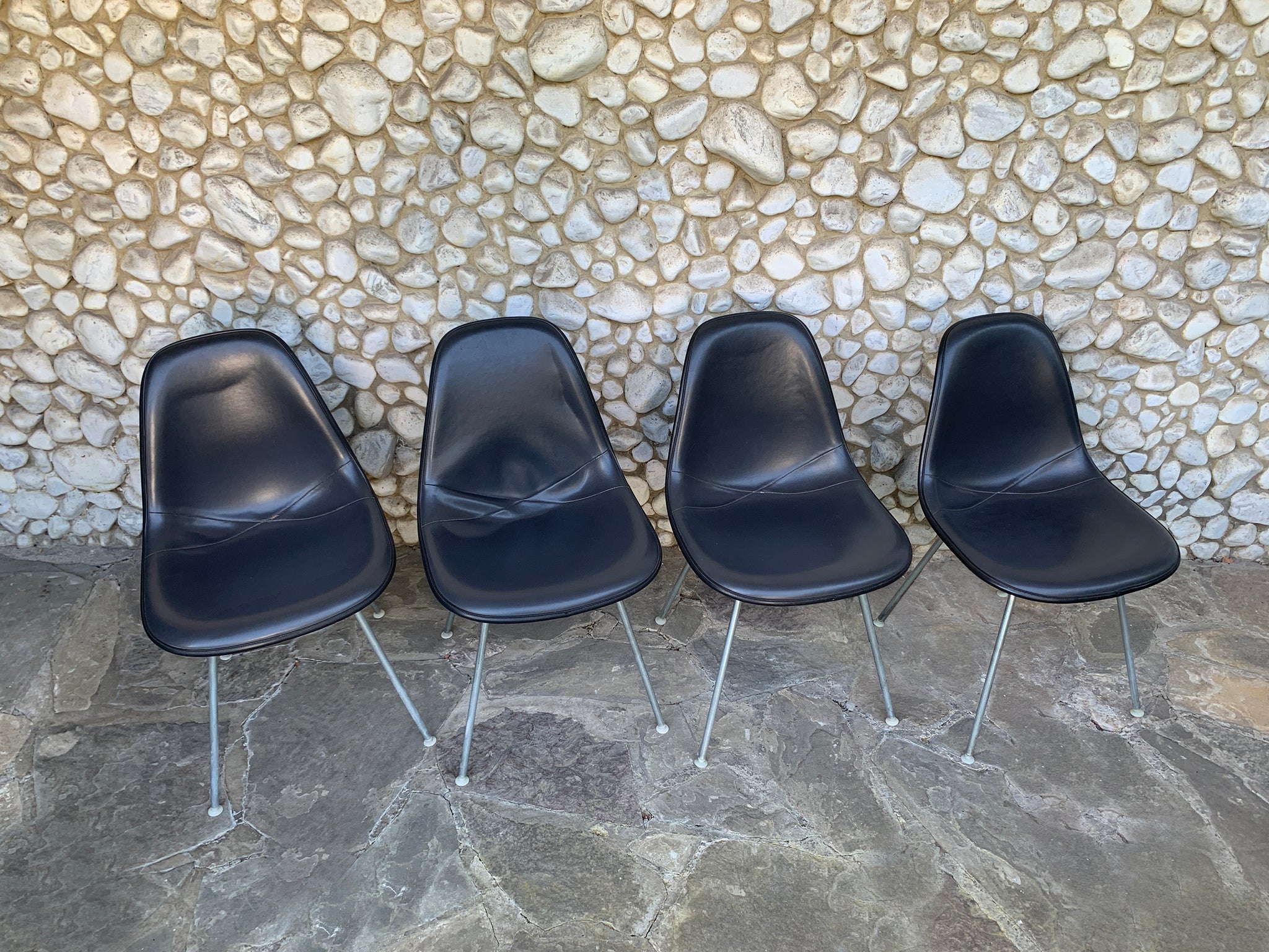 Set of 4 DSX Fiberglass Chairs, Charles & Ray Eames for Herman Miller, 1980s