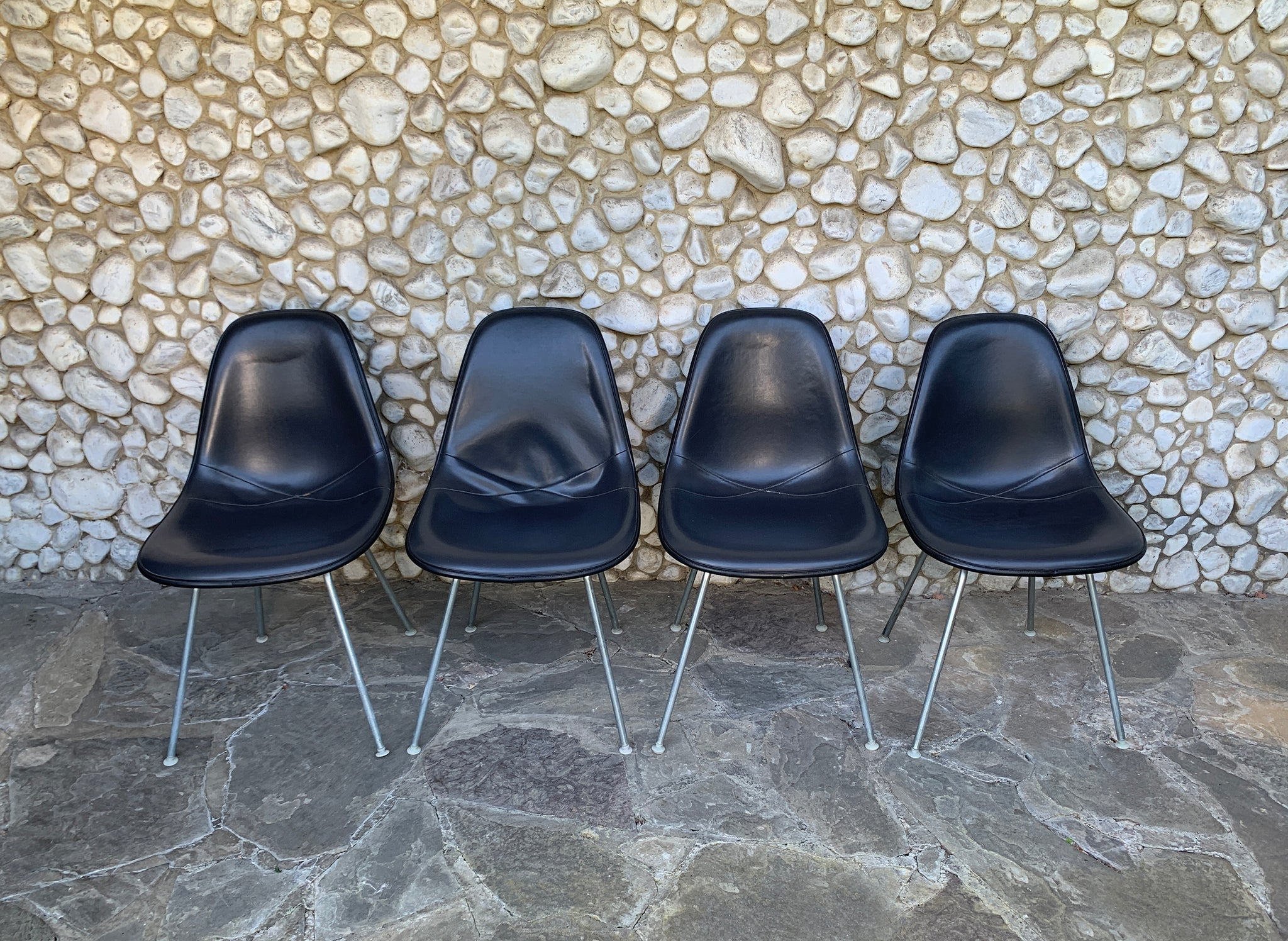 Set of 4 DSX Fiberglass Chairs, Charles & Ray Eames for Herman Miller, 1980s