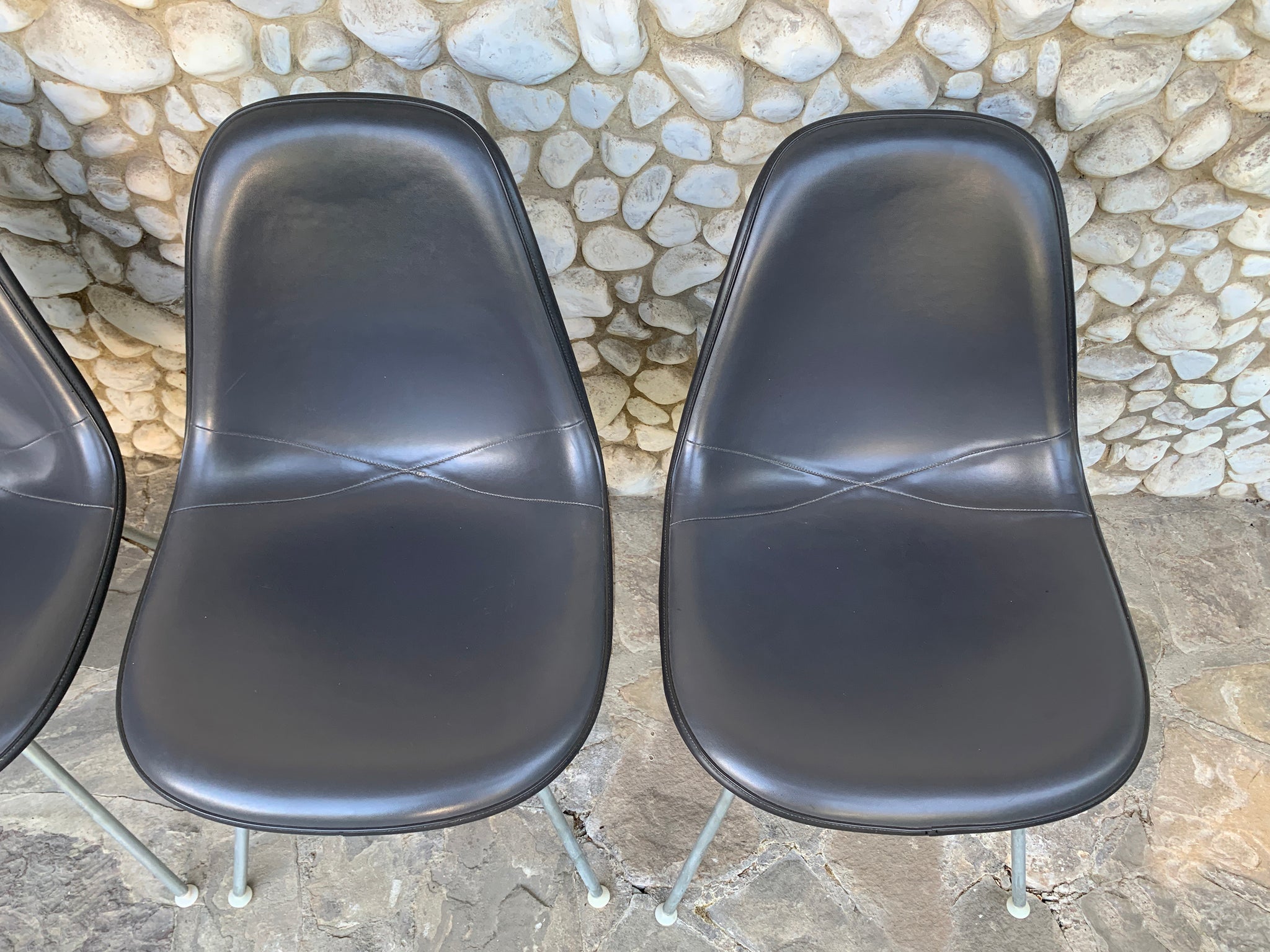 Set of 4 DSX Fiberglass Chairs, Charles & Ray Eames for Herman Miller, 1980s