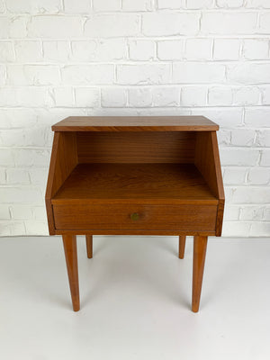 Danish Nightstand in Teak with shelf and drawer, 1960s Mid-Century