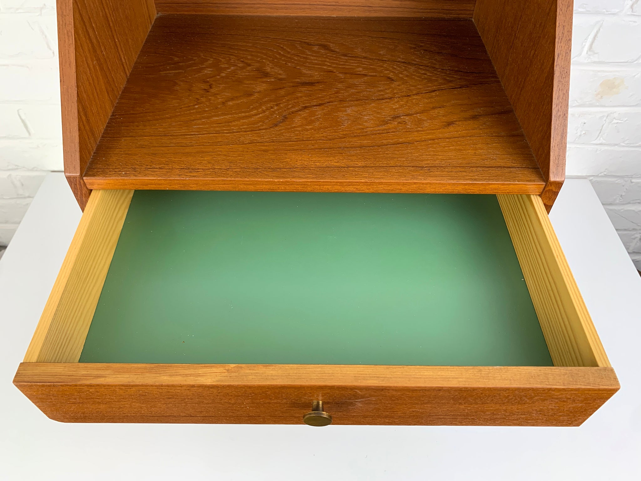Danish Nightstand in Teak with shelf and drawer, 1960s Mid-Century