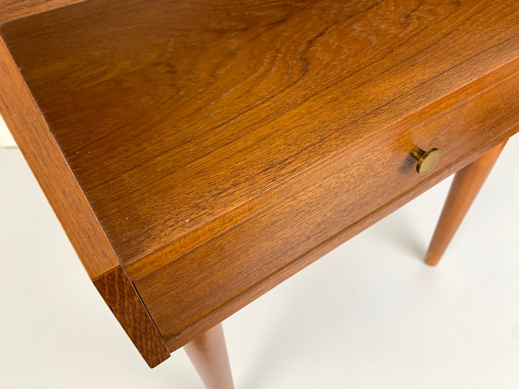 Danish Nightstand in Teak with shelf and drawer, 1960s Mid-Century