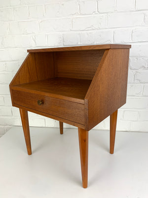 Danish Nightstand in Teak with shelf and drawer, 1960s Mid-Century