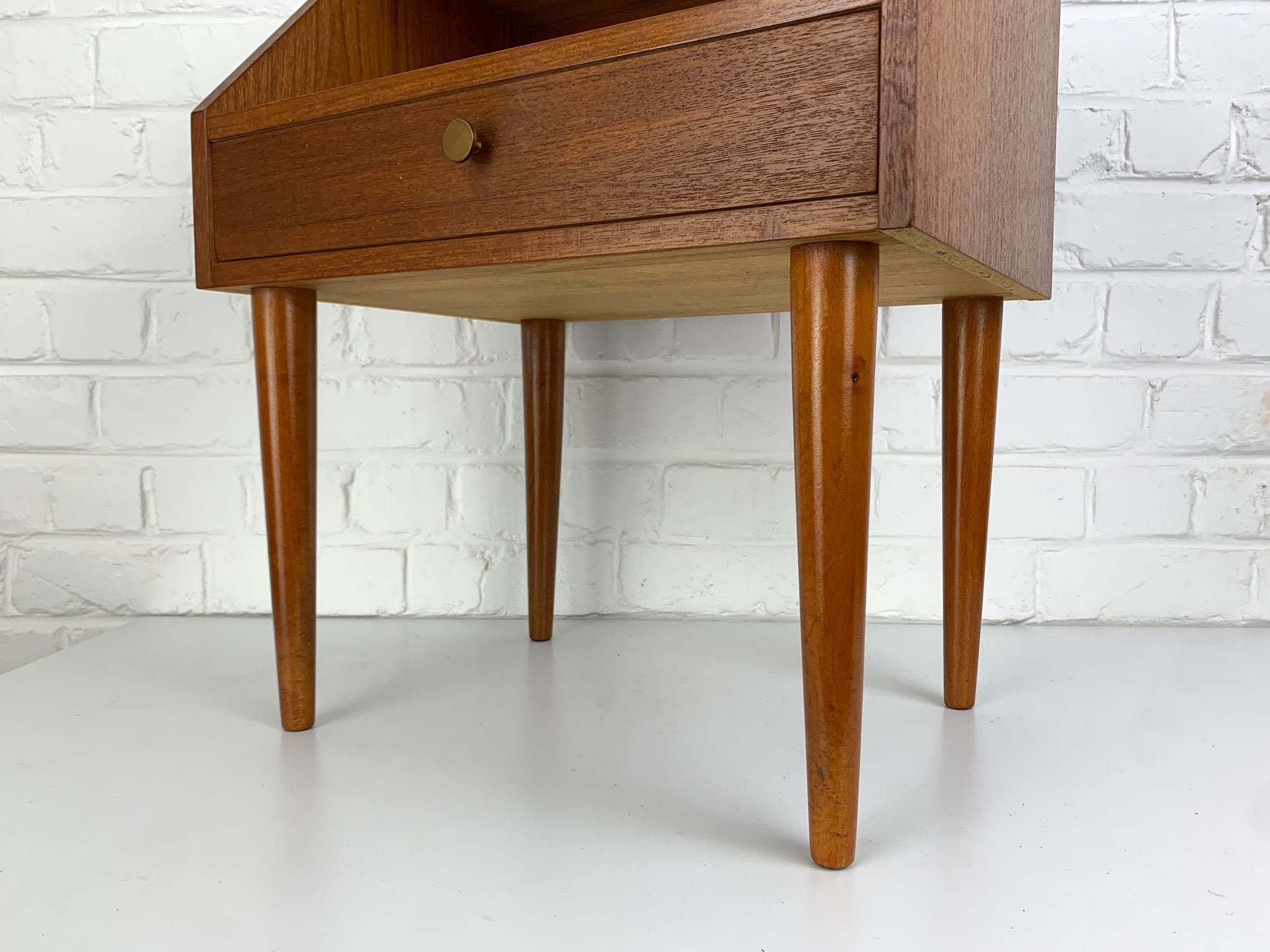 Danish Nightstand in Teak with shelf and drawer, 1960s Mid-Century