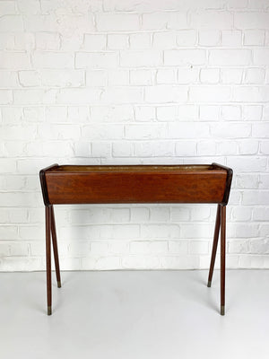 Danish Planter in teak with brass detail, 1960s Mid-Century