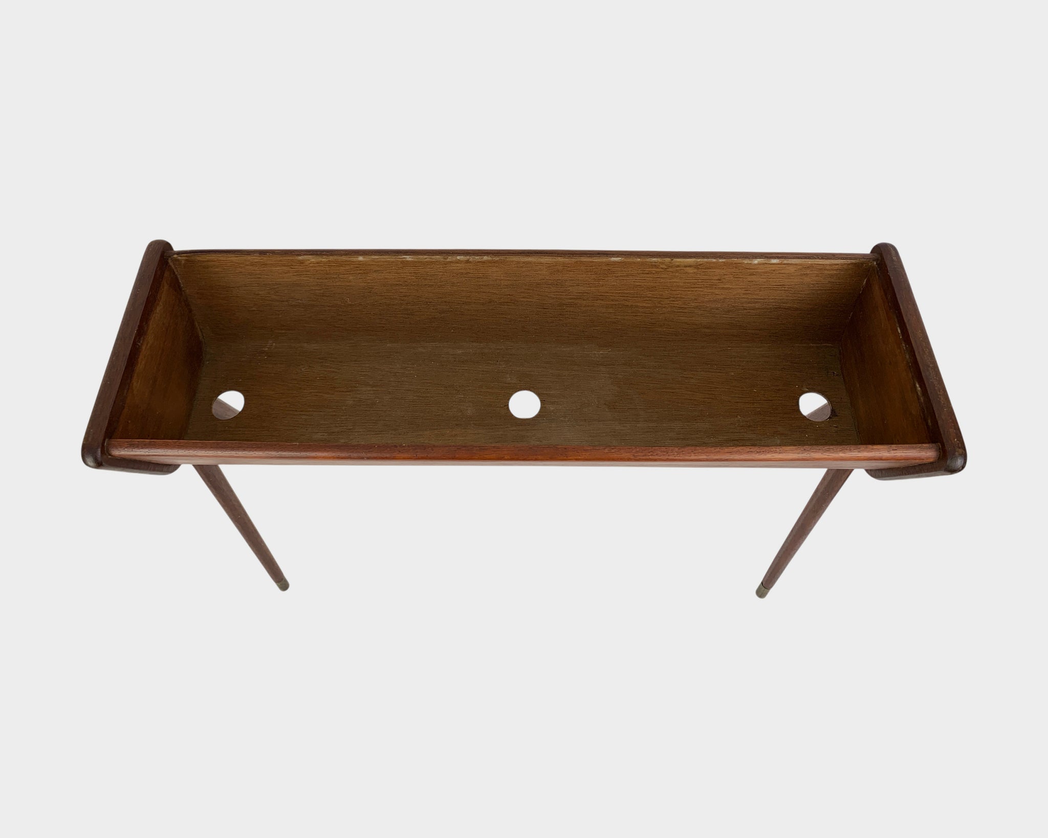 Danish Planter in teak with brass detail, 1960s Mid-Century