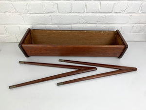 Danish Planter in teak with brass detail, 1960s Mid-Century