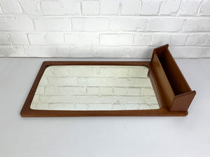 Danish Wall Mirror with shelf in Teak, 1960s Mid-Century Modern