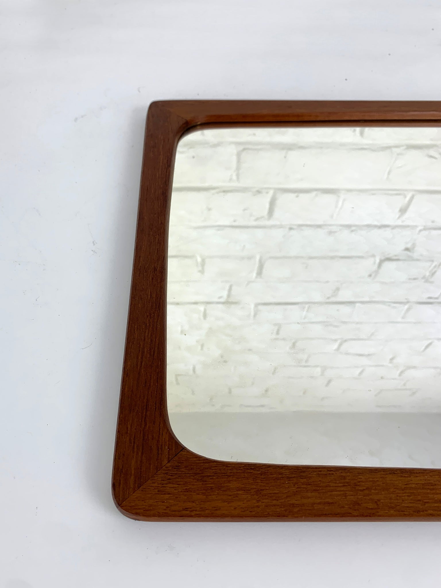 Danish Wall Mirror with shelf in Teak, 1960s Mid-Century Modern