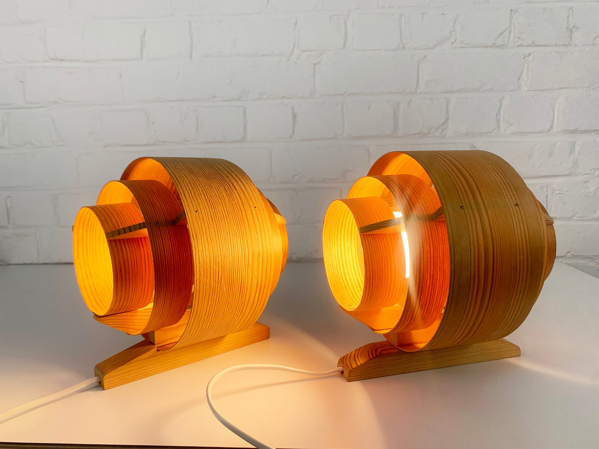 Pair Wall lights V-327 in Pinewood by Hans-Agne Jakobsson for AB Markaryd, 1960s