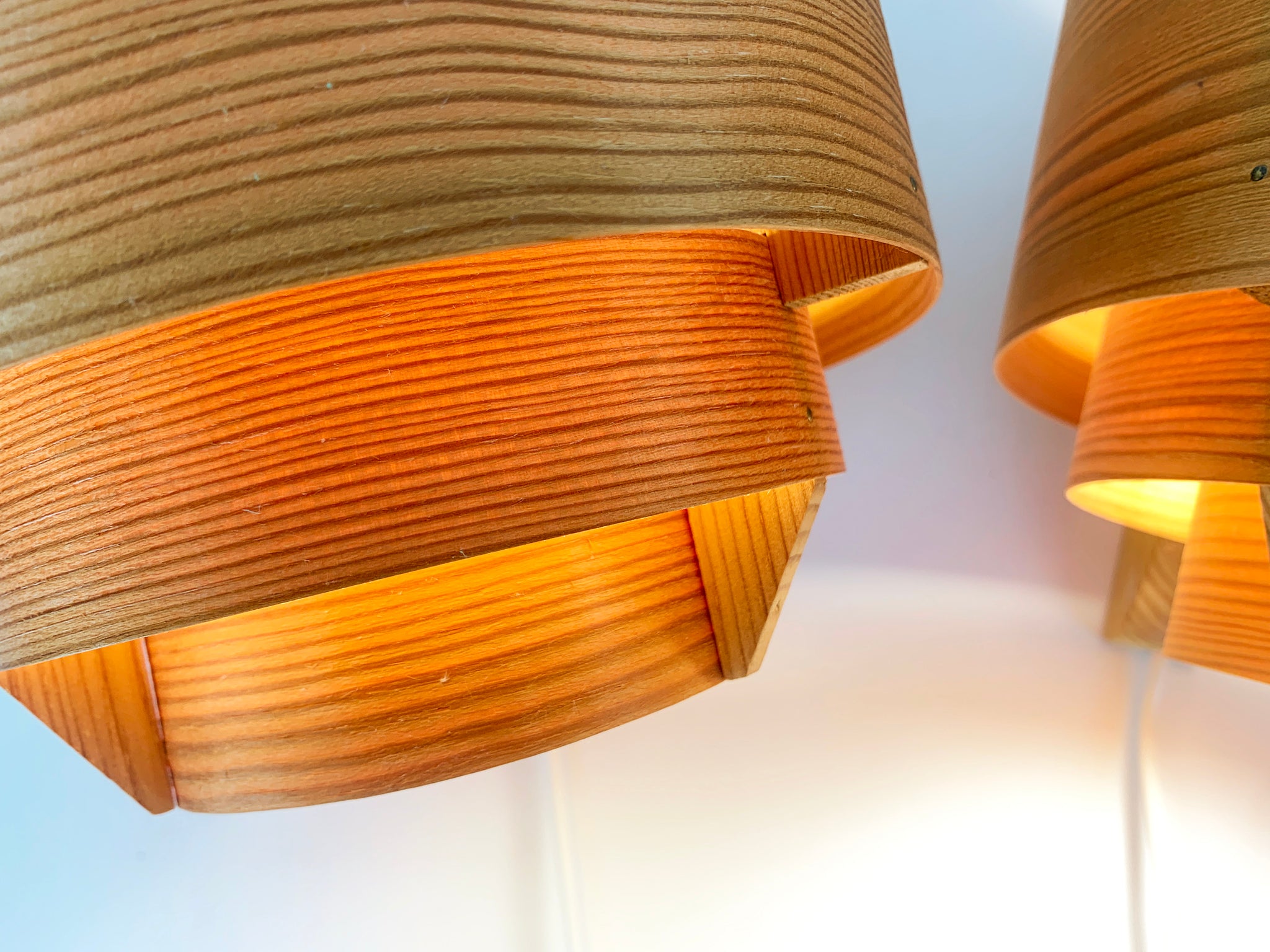 Pair Wall lights V-327 in Pinewood by Hans-Agne Jakobsson for AB Markaryd, 1960s