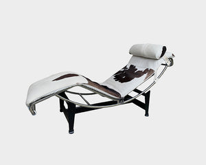 LC4 Chaise Longue by Le Corbusier, Jeanneret & Charlotte Perriand, Cassina, Cowhide, 1980s