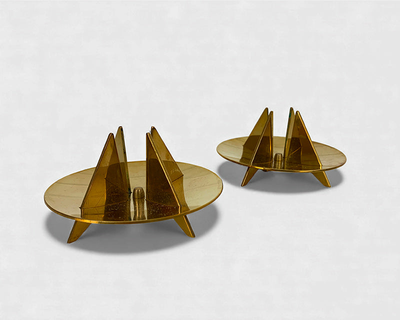 Pair Brass Candleholders Nr.20 by Pierre Forsell for Skultuna Sweden 1960s
