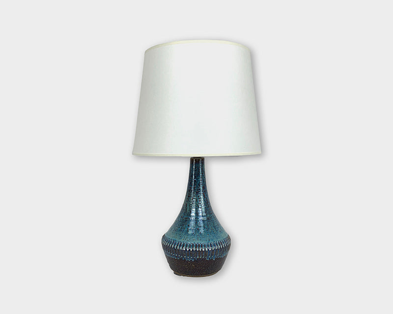 Blue danish ceramic table lamp Soholm Stentøj Denmark Scandinavian Modern