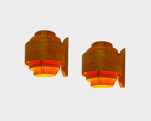 Pair Wall lights V-327 in Pinewood by Hans-Agne Jakobsson for AB Markaryd, 1960s