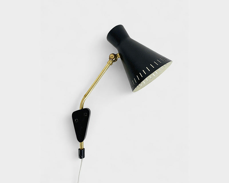 Mid-Century Modernist Wall Light, Diabolo Lampshade, EAE Sweden, 1950s