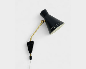 Mid-Century Modernist Wall Light, Diabolo Lampshade, EAE Sweden, 1950s