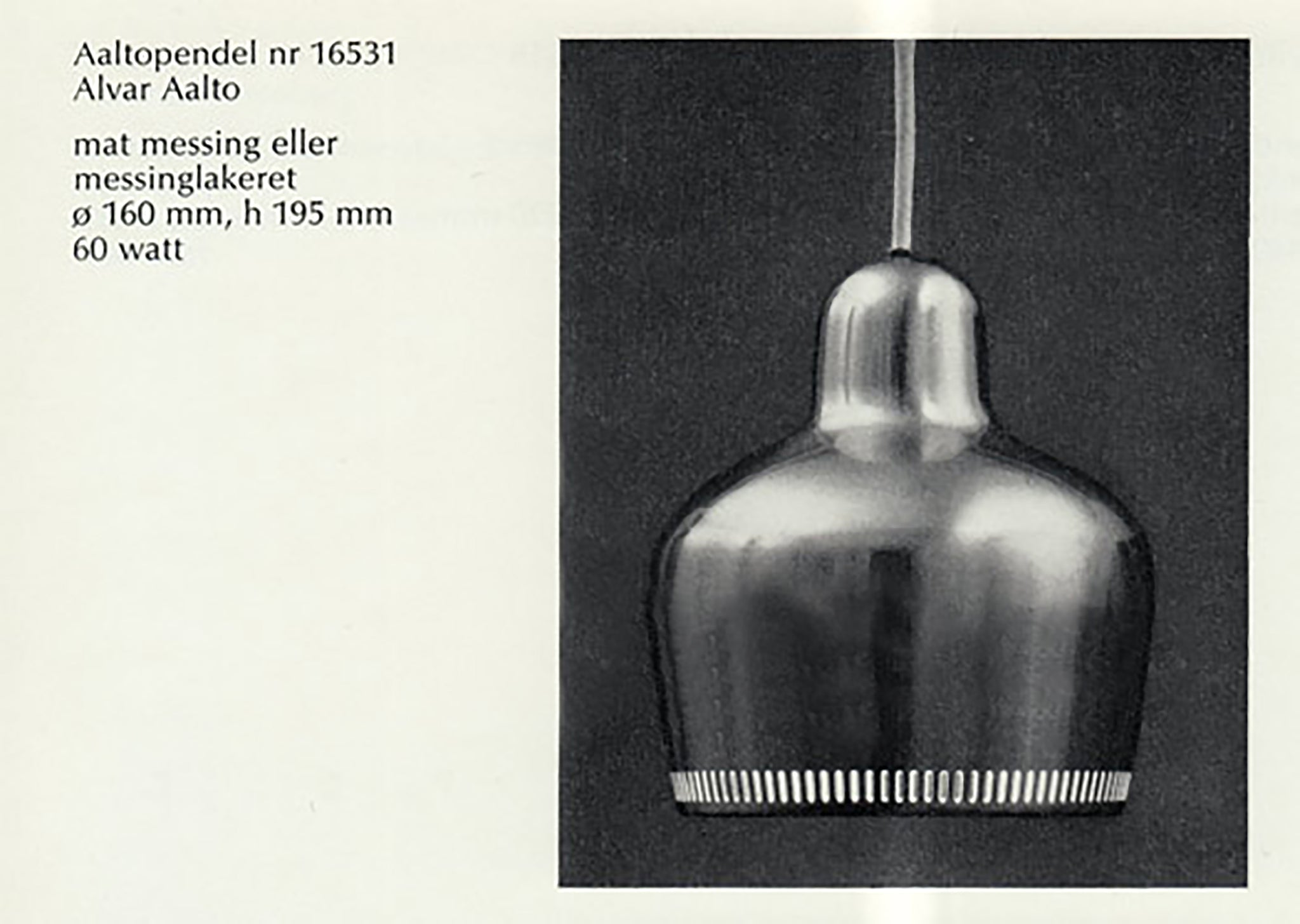 Golden Bell Pendant Lamp in solid Brass Alvar Aalto for Louis Poulsen, 1950s