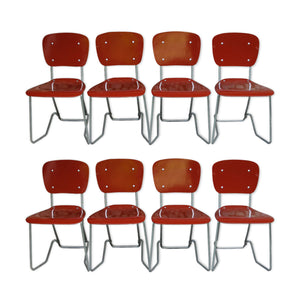 Aluminum & Birch Aluflex Dining Chairs by Armin Wirth. for Ph. Zieringer KG, Set of 8