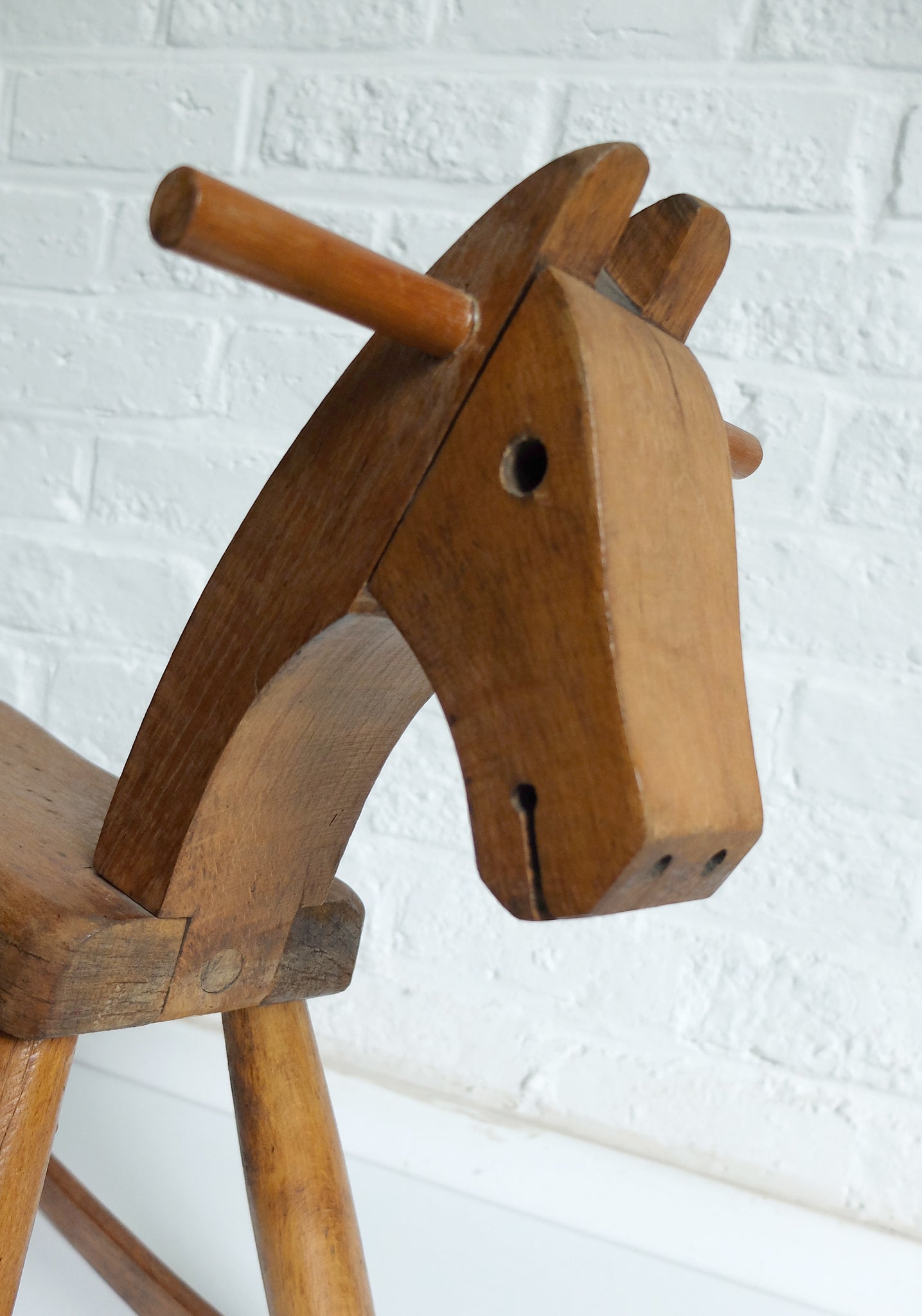 Vintage Wooden Children's Rocking Horse Kay Bojesen, Denmark 1950s
